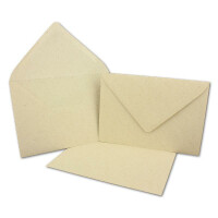 200 DIN C6 Briefumschläge Kraftpapier Ökopapier Umweltpapier aus Graspapier - 11,4 x 16,2 cm - 120 g/m² - Nassklebung Umschläge ohne Fenster - Glüxx-Agent