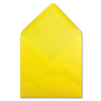 25 Quadratische Briefumschläge Gelb - 15,5 x 15,5 cm - 100 g/m² Nassklebung spitze Klappe - aus der Serie Colours-4-you - Glüxx-Agent