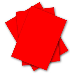 50 Blatt Leuchtpapier DIN A4 - 21,0 x 29,7 cm - Neonpapier Rot - 80 g/m² - Rückseite weiss - Plakatpapier für Leuchtplakate - Glüxx-Agent