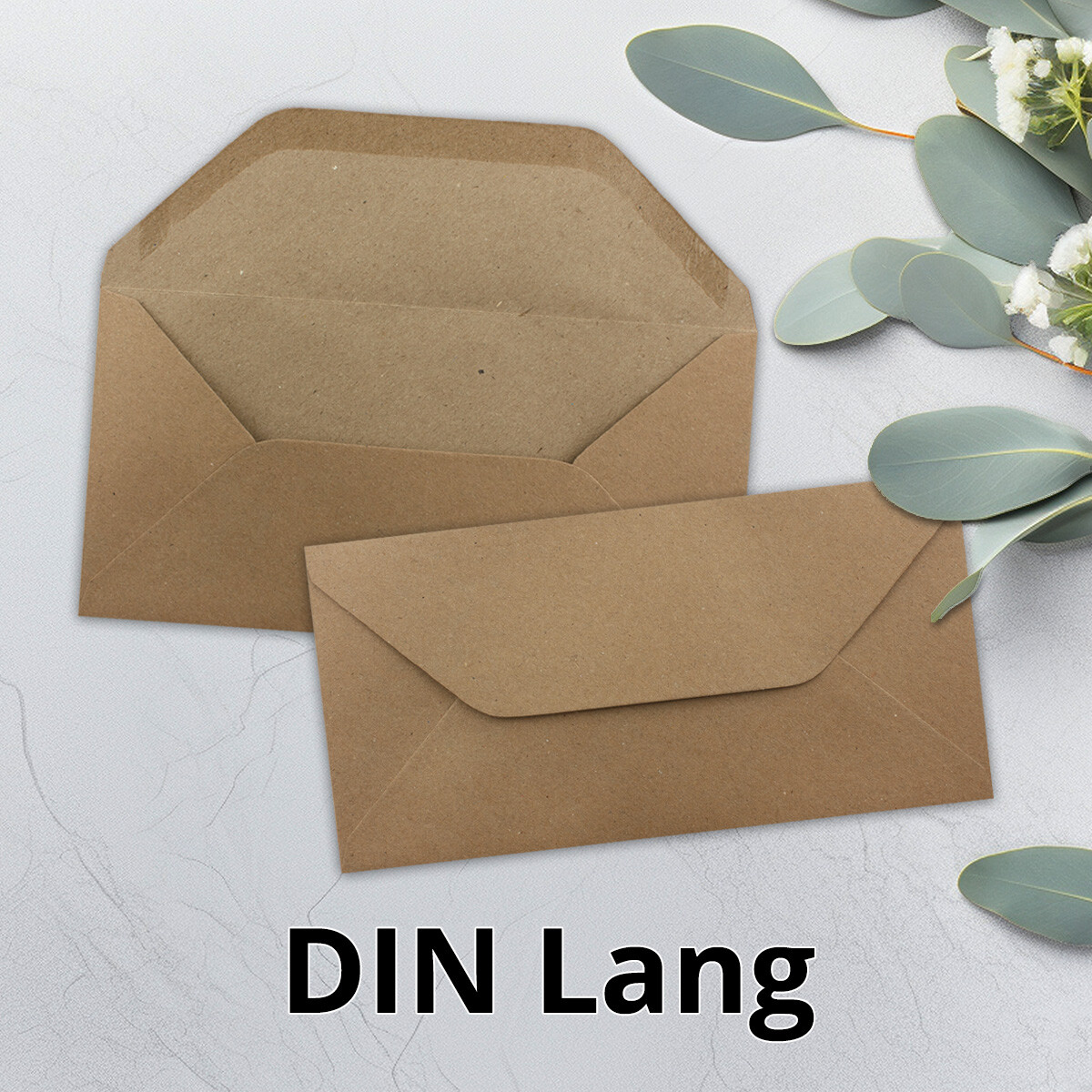 Kraftpapier-Briefumschläge - DIN Lang - 11 x 22 cm -...