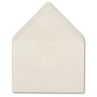 400 DIN B6 Briefumschläge Natur-weiß mit weißem Seidenfutter - 12,5 x 17,6 cm - 100 g/m² Nassklebung Matt ohne Fenster von Ihrem Glüxx-Agent