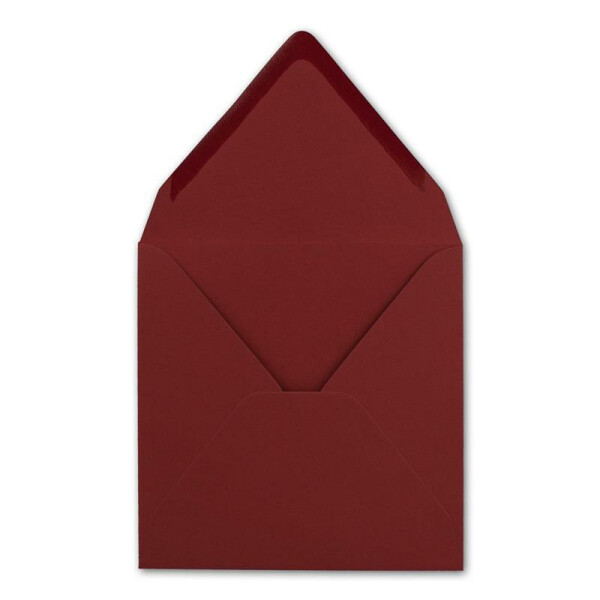 75 Quadratische Briefumschläge Dunkelrot 15,5 x 15,5 cm - 110 g/m² Nassklebung Post-Umschläge ohne Fenster ideal für Weihnachten Grußkarten Einladungen von Ihrem Glüxx-Agent
