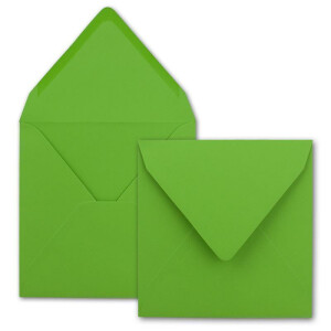 75 Quadratische Briefumschläge Hellgrün 15,5 x 15,5 cm - 110 g/m² Nassklebung Post-Umschläge ohne Fenster ideal für Weihnachten Grußkarten Einladungen von Ihrem Glüxx-Agent