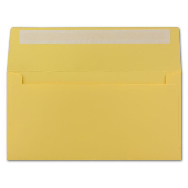 1000 DIN Lang Brief-Umschläge Honig-Gelb - 11 x 22 cm - 120 g/m² Haftklebung Standard Brief-Kuverts für Taufe & Einladungen von Ihrem Glüxx-Agent
