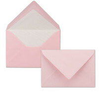 25 Karten-Set DIN B6 - Klapp-Karten 170 g/m² gerippt mit Brief-Umschlag gerippt 90 g/m² mit Seidenfutter - Rosa - Grußkarten-Set Glüxx-Agent