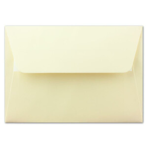 25 DIN C6 Briefumschläge Vanille - 11,4 x 16,2 cm - 100 g/m² Haftklebung mit weißem Seidenfutter - für Grußkarten Einladungen - Glüxx-Agent