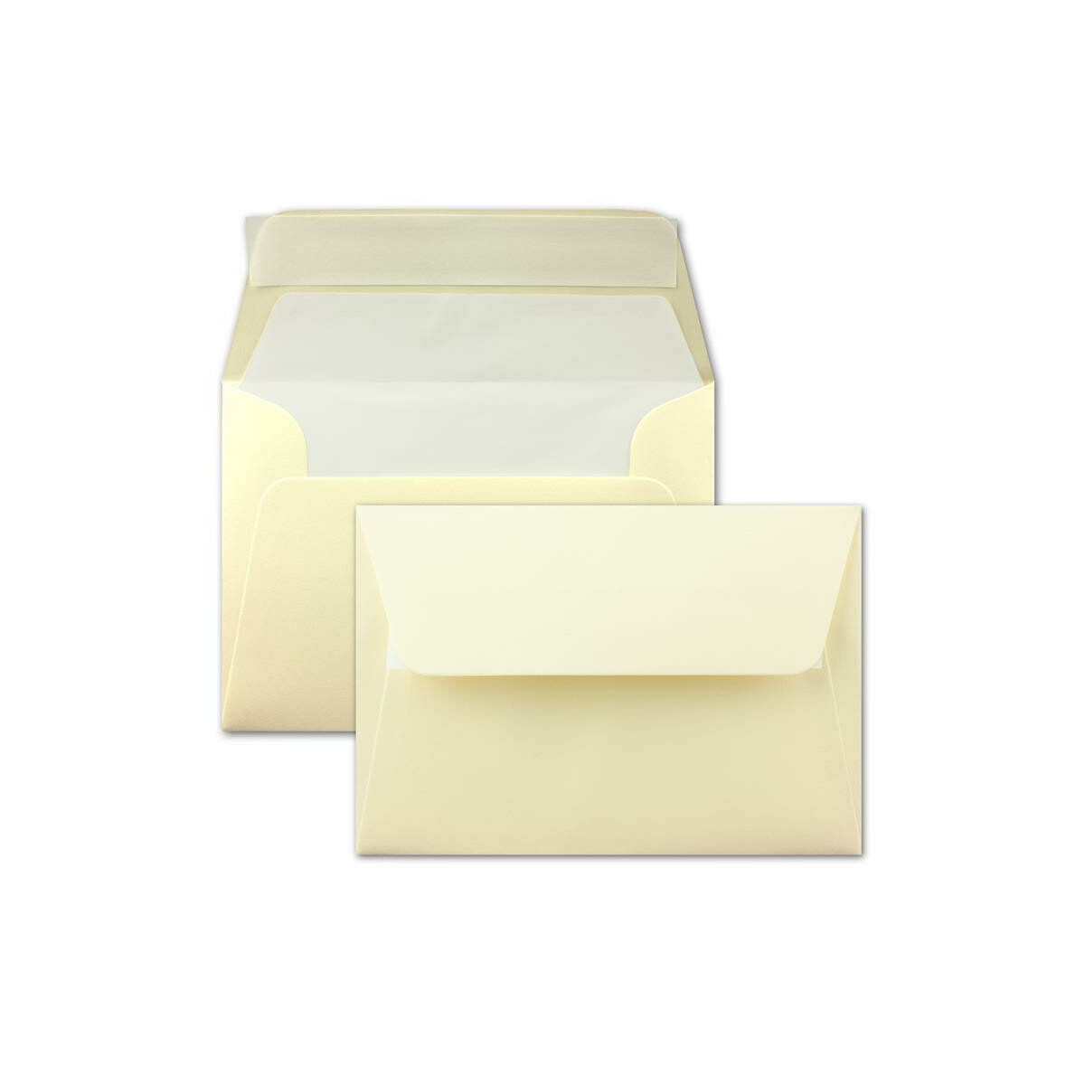 für Grußkarten Einladungen 100 g/m² Haftklebung mit weißem Seidenfutter Glüxx-Agent 200 DIN C6 Briefumschläge Vanille 11,4 x 16,2 cm