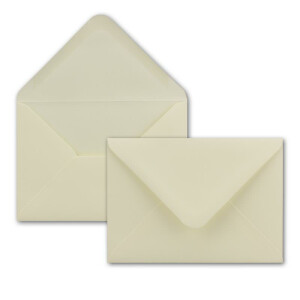 100 DIN C6 Brief-Umschläge Creme 11,4 x 16,2 cm 100 g/m² Nassklebung Brief-Hüllen ohne Fenster für Einladungen von Ihrem Glüxx-Agent