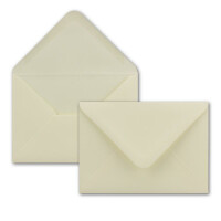 150 DIN C6 Brief-Umschläge Creme 11,4 x 16,2 cm 100 g/m² Nassklebung Brief-Hüllen ohne Fenster für Einladungen von Ihrem Glüxx-Agent