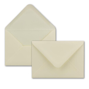 200 DIN C6 Brief-Umschläge Creme 11,4 x 16,2 cm 100 g/m² Nassklebung Brief-Hüllen ohne Fenster für Einladungen von Ihrem Glüxx-Agent