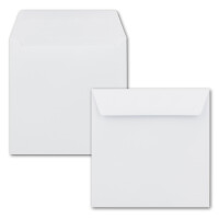 150 Quadratische Briefumschläge Weiß  15,5 x 15,5 cm 120 g/m² Nassklebung Post-Umschläge ohne Fenster  ideal für Weihnachten Grußkarten Einladungen von Ihrem Glüxx-Agent