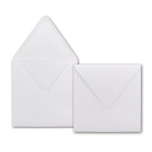 150 Quadratische Briefumschläge Weiß  15,0 x 15,0 cm 120 g/m² Nassklebung Post-Umschläge ohne Fenster  ideal für Weihnachten Grußkarten Einladungen von Ihrem Glüxx-Agent