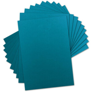 50 Blatt Ton-Karton DIN A4 - Farbe: Türkis -Ton-Papier 160 g/m² gerippte Oberfläche - Ton-Zeichen-Papier Bastel-Papier Bastel-Karton - Glüxx-Agent
