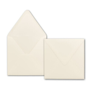 75 Quadratische Briefumschläge Creme  15,0 x 15,0 cm 120 g/m² Nassklebung Post-Umschläge ohne Fenster  ideal für Weihnachten Grußkarten Einladungen von Ihrem Glüxx-Agent