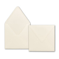 200 Quadratische Briefumschläge Creme  15,0 x 15,0 cm 120 g/m² Nassklebung Post-Umschläge ohne Fenster  ideal für Weihnachten Grußkarten Einladungen von Ihrem Glüxx-Agent