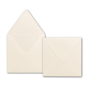 400 Quadratische Briefumschläge Creme  15,0 x 15,0 cm 120 g/m² Nassklebung Post-Umschläge ohne Fenster  ideal für Weihnachten Grußkarten Einladungen von Ihrem Glüxx-Agent