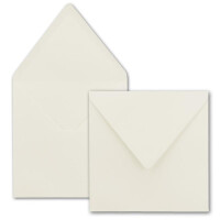 25 Quadratische Briefumschläge Naturweiß  15,5 x 15,5 cm 110 g/m² Nassklebung Post-Umschläge ohne Fenster  ideal für Weihnachten Grußkarten Einladungen von Ihrem Glüxx-Agent