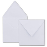 300 Quadratische Briefumschläge Hochweiss 15,5 x 15,5 cm 100 g/m² Nassklebung Post-Umschläge ohne Fenster ideal für Weihnachten Grußkarten Einladungen von Ihrem Glüxx-Agent