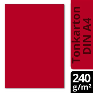 50 Blatt Tonkarton DIN A4 - Rot - 240 g/m² dicker Bastelkarton - 21,0 x 29,7 cm Pappe zum basteln für Fotoalbum Menükarte Bedruckbar DIY kreativ sein