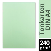 100 Blatt Tonkarton DIN A4 - Mint Grün Hellgrün - 240 g/m² dicker Bastelkarton - 21,0 x 29,7 cm Pappe zum basteln für Fotoalbum Menükarte Bedruckbar DIY kreativ sein