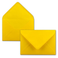 150 DIN C5 Briefumschläge Gelb - 22,0 x 15,4 cm - 110 g/m²  Nassklebung Post-Umschläge ohne Fenster für Weihnachten Grußkarten - Glüxx-Agent