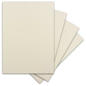 60 Blatt DIN-A5 Tonkarton - 300 g/m² Bastel-Papier - 14,8 x 21 cm - Farbe Creme-Vanille - geprägte Leinen-Struktur - Tonzeichenpapier zum Basteln - Fotokarton
