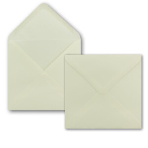 100 Quadratische Briefumschläge Champagnerfarben - 15 x 15 cm - 100 g/m² - Spitze Klappe mit Nassklebung Post-Umschläge ohne Fenster von Ihrem Glüxx-Agent