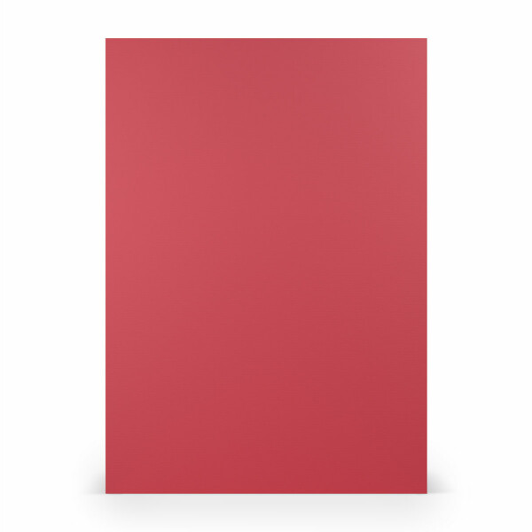 PAPERADO 50x Briefpapier DIN A4 - Rot gerippt Rot 100 g/m² - Papierbögen in 29,7 x 21 cm zum Basteln & Drucken