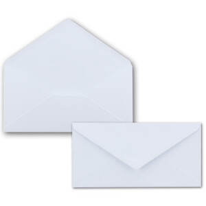150 DIN Lang Briefumschläge Hochweiß 22 x 11 cm -120 g/m² Nassklebung Post-Umschläge ohne Fenster ideal für Weihnachten Grußkarten Einladungen von Ihrem Glüxx-Agent