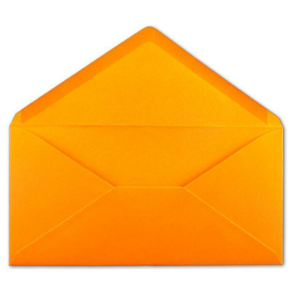 50 DIN Lang Briefumschläge Orange 22 x 11 cm -120 g/m² Nassklebung Post-Umschläge ohne Fenster ideal für Weihnachten Grußkarten Einladungen von Ihrem Glüxx-Agent