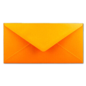 50 DIN Lang Briefumschläge Orange 22 x 11 cm -120 g/m² Nassklebung Post-Umschläge ohne Fenster ideal für Weihnachten Grußkarten Einladungen von Ihrem Glüxx-Agent