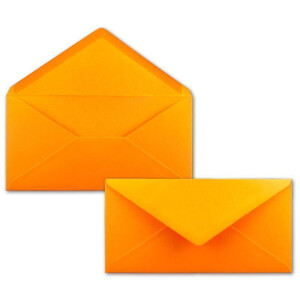 50 DIN Lang Briefumschläge Orange 22 x 11 cm -120 g/m² Nassklebung Post-Umschläge ohne Fenster ideal für Weihnachten Grußkarten Einladungen von Ihrem Glüxx-Agent
