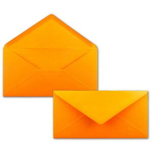 75 DIN Lang Briefumschläge Orange 22 x 11 cm -120 g/m² Nassklebung Post-Umschläge ohne Fenster ideal für Weihnachten Grußkarten Einladungen von Ihrem Glüxx-Agent