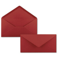 50 DIN Lang Briefumschläge Dunkelrot 22 x 11 cm -120 g/m² Nassklebung Post-Umschläge ohne Fenster ideal für Weihnachten Grußkarten Einladungen von Ihrem Glüxx-Agent