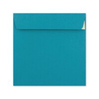100 Quadratische Brief-Umschläge Azurblau - 15,5 x 15,5 cm - 120 g/m² Haftklebung stabile Kuverts ohne Fenster  -  von Ihrem Glüxx-Agent