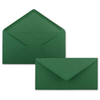 150 DIN Lang Briefumschläge Dunkelgrün 22 x 11 cm -120 g/m² Nassklebung Post-Umschläge ohne Fenster ideal für Weihnachten Grußkarten Einladungen von Ihrem Glüxx-Agent