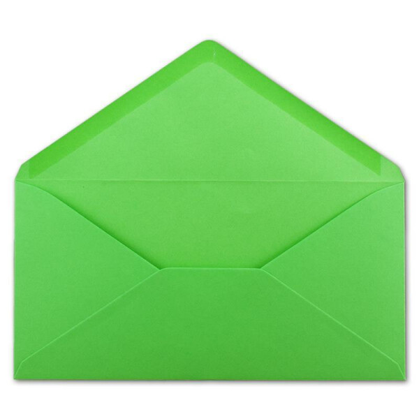 50 DIN Lang Briefumschläge Hellgrün 22 x 11 cm -120 g/m² Nassklebung Post-Umschläge ohne Fenster ideal für Weihnachten Grußkarten Einladungen von Ihrem Glüxx-Agent