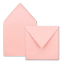 25 Quadratische Briefumschläge Rosa  15,5 x 15,5 cm - 110 g/m² Nassklebung Post-Umschläge ohne Fenster  ideal für Weihnachten Grußkarten Einladungen von Ihrem Glüxx-Agent ( 5 Stück GRATIS)