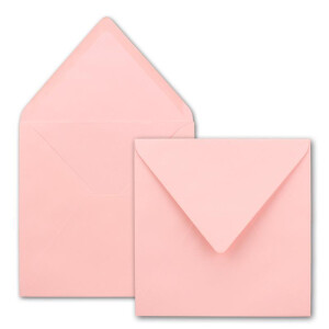 200 Quadratische Briefumschläge Rosa  15,5 x 15,5 cm - 110 g/m² Nassklebung Post-Umschläge ohne Fenster  ideal für Weihnachten Grußkarten Einladungen von Ihrem Glüxx-Agent