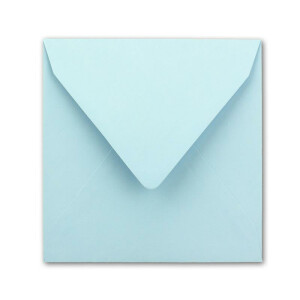 25 Quadratische Briefumschläge Hellblau  15,5 x 15,5 cm - 110 g/m² Nassklebung Post-Umschläge ohne Fenster  ideal für Weihnachten Grußkarten Einladungen von Ihrem Glüxx-Agent ( 5 Stück GRATIS)
