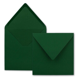 25 Quadratische Briefumschläge Dunkelgrün  15,5 x 15,5 cm - 110 g/m² Nassklebung Post-Umschläge ohne Fenster  ideal für Weihnachten Grußkarten Einladungen von Ihrem Glüxx-Agent ( 5 Stück GRATIS)