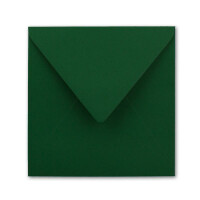 25 Quadratische Briefumschläge Dunkelgrün  15,5 x 15,5 cm - 110 g/m² Nassklebung Post-Umschläge ohne Fenster  ideal für Weihnachten Grußkarten Einladungen von Ihrem Glüxx-Agent ( 5 Stück GRATIS)