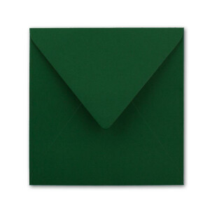 50 Quadratische Briefumschläge Dunkelgrün  15,5 x 15,5 cm - 110 g/m² Nassklebung Post-Umschläge ohne Fenster  ideal für Weihnachten Grußkarten Einladungen von Ihrem Glüxx-Agent