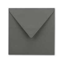 25 Quadratische Briefumschläge Dunkelgrau  15,5 x 15,5 cm - 110 g/m² Nassklebung Post-Umschläge ohne Fenster  ideal für Weihnachten Grußkarten Einladungen von Ihrem Glüxx-Agent ( 5 Stück GRATIS)