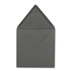 70 Quadratische Briefumschläge Dunkelgrau  15,5 x 15,5 cm - 110 g/m² Nassklebung Post-Umschläge ohne Fenster  ideal für Weihnachten Grußkarten Einladungen von Ihrem Glüxx-Agent
