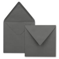 100 Quadratische Briefumschläge Dunkelgrau  15,5 x 15,5 cm - 110 g/m² Nassklebung Post-Umschläge ohne Fenster  ideal für Weihnachten Grußkarten Einladungen von Ihrem Glüxx-Agent