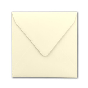 150 Quadratische Briefumschläge Vanille  15,5 x 15,5 cm - 110 g/m² Nassklebung Post-Umschläge ohne Fenster  ideal für Weihnachten Grußkarten Einladungen von Ihrem Glüxx-Agent