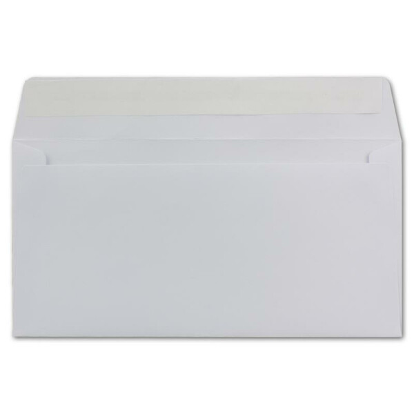 100 DIN Lang Briefumschläge Weiß 22,0 x 11,0 cm 100 g/m² Haftklebung Post-Umschläge ohne Fenster ideal für Weihnachten Grußkarten Einladungen von Ihrem Glüxx-Agent
