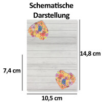 Glüxx Agent 50 Tischkarten Hochzeit - Blumen-Herz Holzoptik - Platzkarten DIN A7 7,4 x 10,5 cm blanko bedruckbar zum Beschriften – Namenskarten, Tischreservierung für Konfirmation Taufe