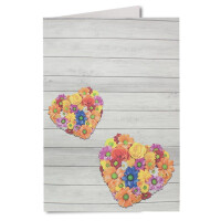 30 Doppelkarten DIN A5 mit Blumenherz 29,6 x 21,0 cm ungefaltet - gefaltet 14,8 x 21,0 cm - 300 g/m² stabile Qualität in der Mitte gefalzt ideal für Menükarten - von Ihrem Glüxx-Agent